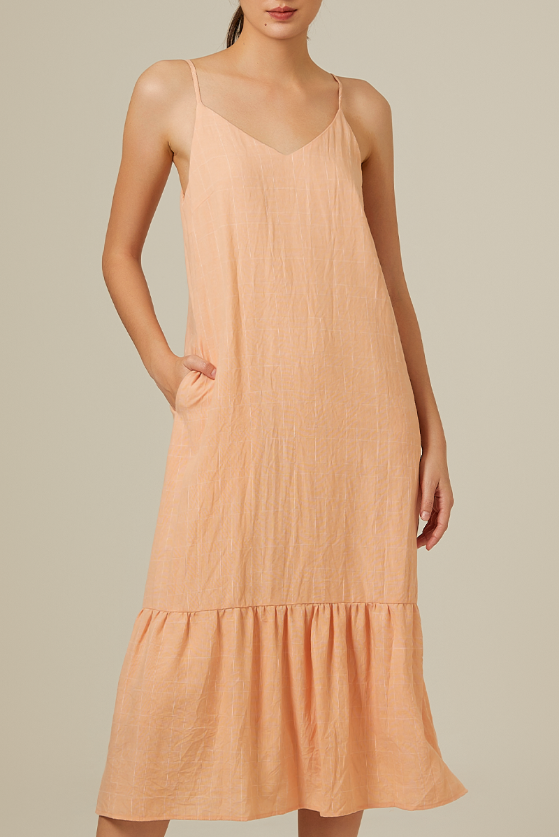 Alexandra Dropwaist Dress in Melon