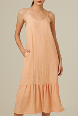 Alexandra Dropwaist Dress in Melon
