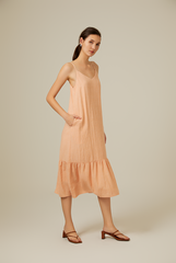 Alexandra Dropwaist Dress in Melon