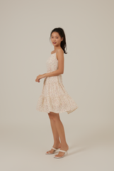 Brielyn Floral Tiered Dress in Cream