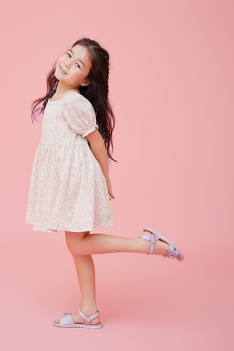 KIDS Fia Floral Dress in White