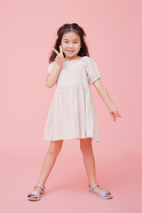 KIDS Fia Floral Dress in White
