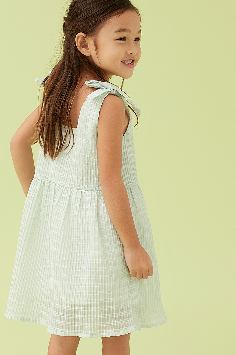 KIDS Dylane Textured Dress in Mint