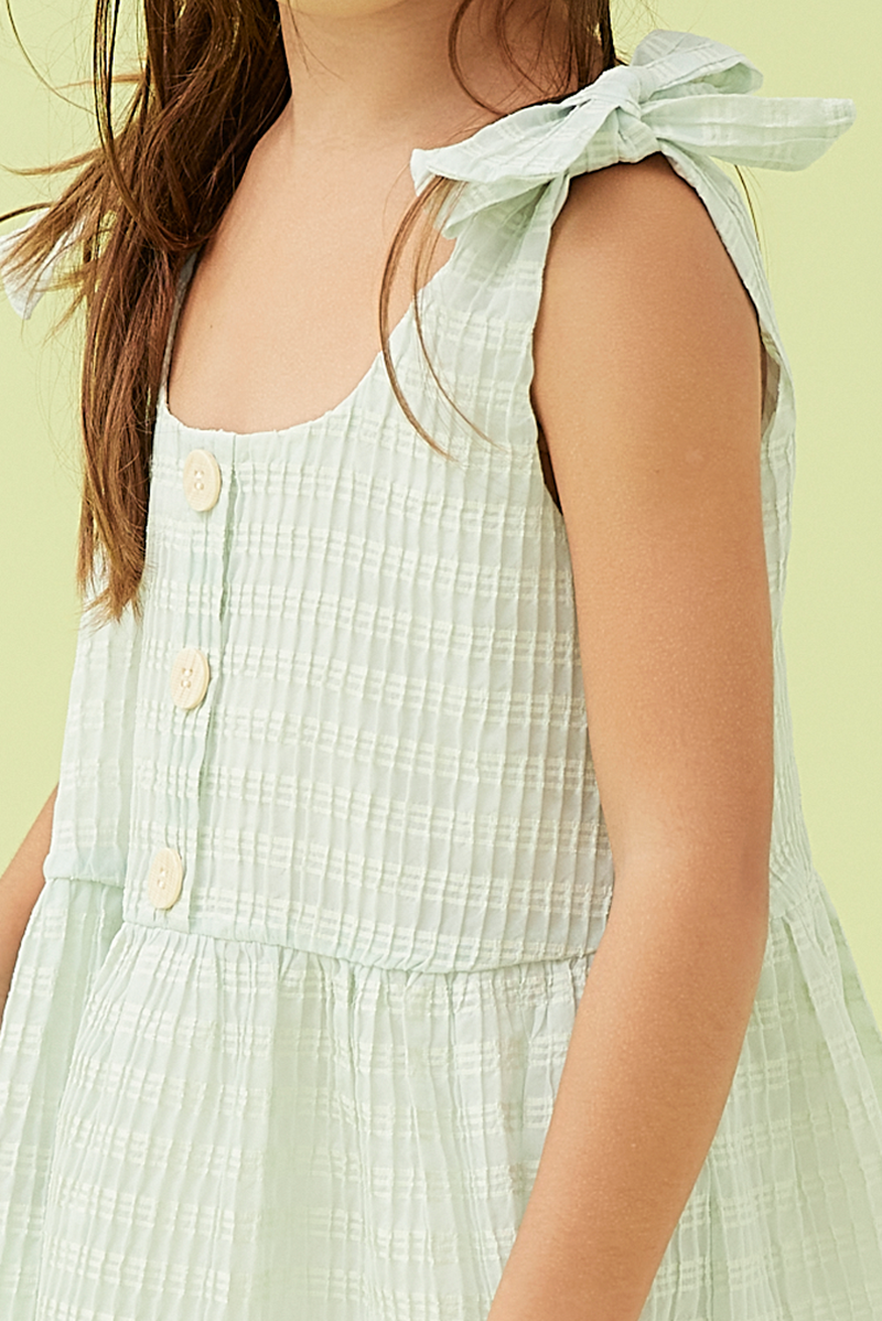 KIDS Dylane Textured Dress in Mint