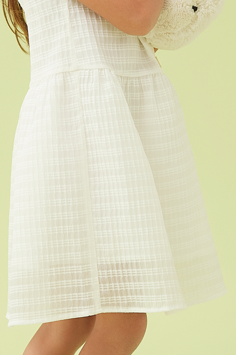 KIDS Dylane Textured Dress in White