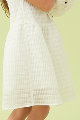 KIDS Dylane Textured Dress in White