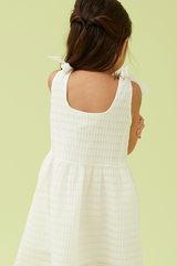 KIDS Dylane Textured Dress in White
