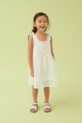 KIDS Dylane Textured Dress in White