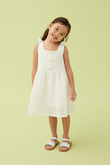 KIDS Dylane Textured Dress in White
