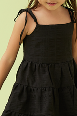 KIDS Iris Tri-Tiered Dress in Black
