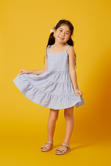 KIDS Iris Tri-Tiered Dress in Periwinkle