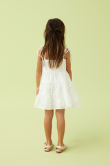 KIDS Iris Tri-Tiered Dress in White