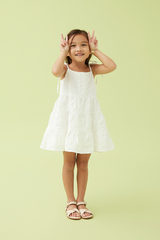 KIDS Iris Tri-Tiered Dress in White