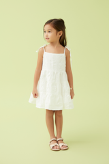 KIDS Iris Tri-Tiered Dress in White
