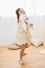 KIDS Aster Floral Tiered Dress in Beige