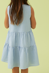 KIDS Riley Tiered Dress in Blue