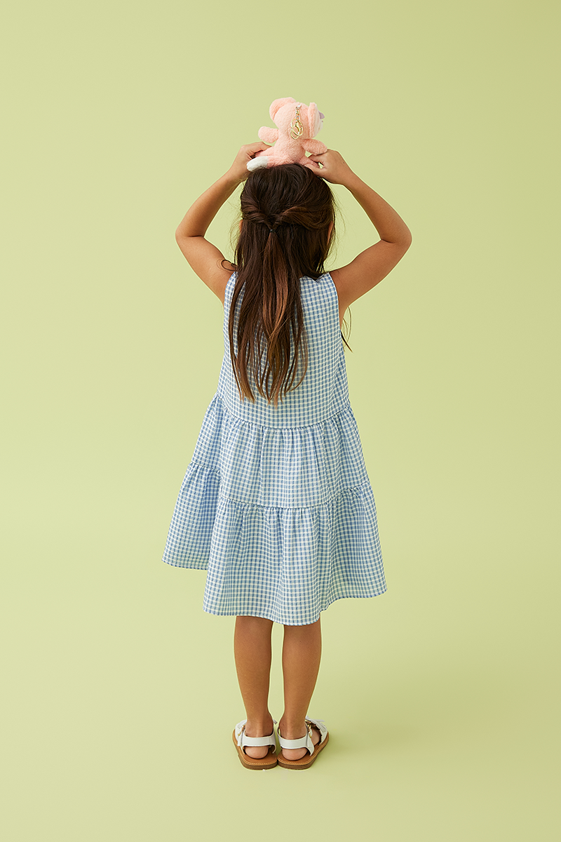 KIDS Riley Tiered Dress in Blue