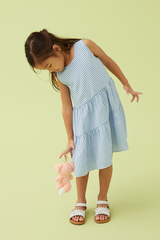 KIDS Riley Tiered Dress in Blue