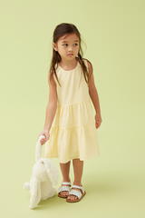 KIDS Riley Tiered Dress in Butter