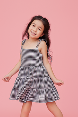 KIDS Fyna Tri-Tiered Dress in Black