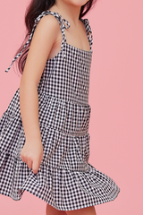 KIDS Fyna Tri-Tiered Dress in Black