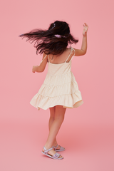 KIDS Fyna Tri-Tiered Dress in Khaki