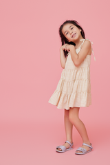 KIDS Fyna Tri-Tiered Dress in Khaki