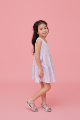 KIDS Angie V-neck Sleeveless Dress in Wisteria