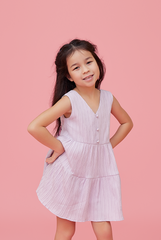KIDS Angie V-neck Sleeveless Dress in Wisteria