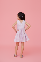 KIDS Angie V-neck Sleeveless Dress in Wisteria