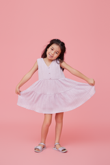 KIDS Angie V-neck Sleeveless Dress in Wisteria