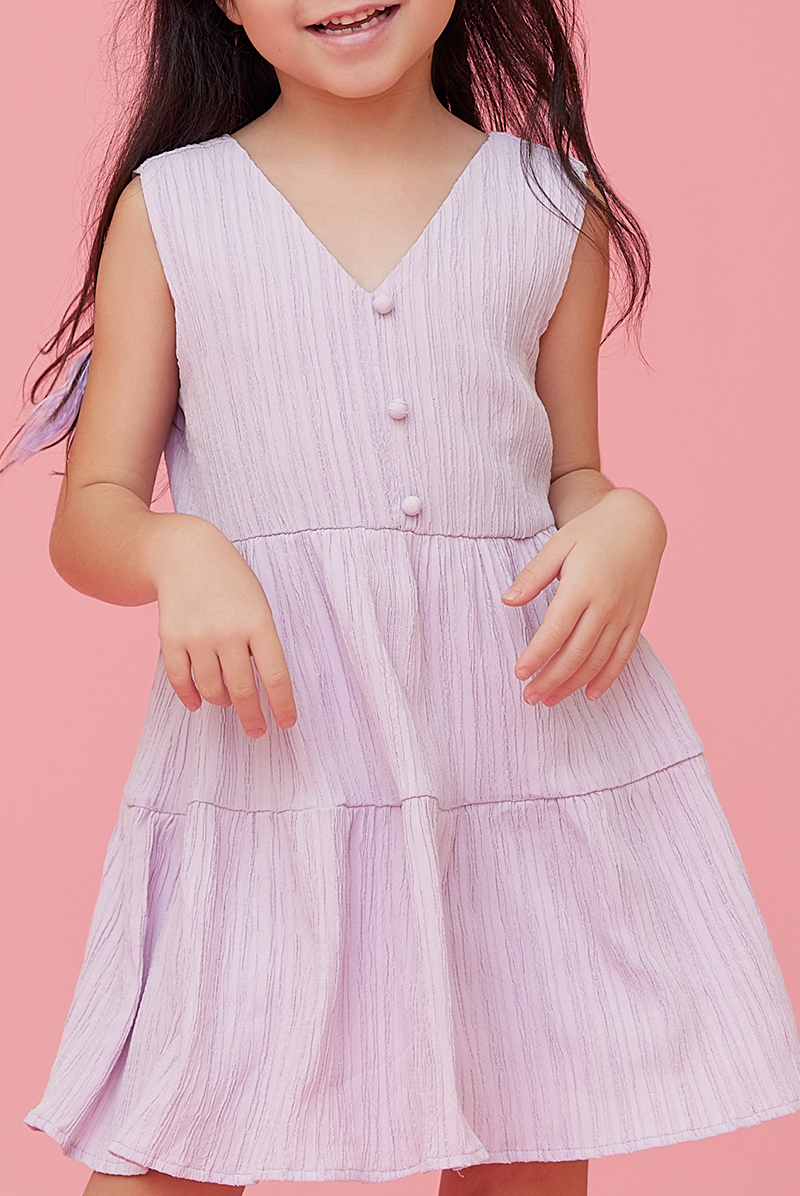 KIDS Angie V-neck Sleeveless Dress in Wisteria