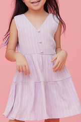 KIDS Angie V-neck Sleeveless Dress in Wisteria