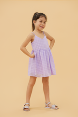 KIDS Siobhan Textured Tiered Dress in Lilac