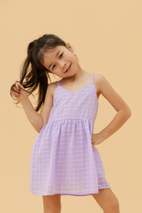 KIDS Siobhan Textured Tiered Dress in Lilac