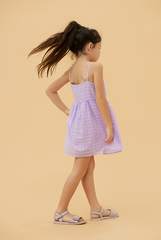 KIDS Siobhan Textured Tiered Dress in Lilac