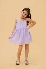 KIDS Siobhan Textured Tiered Dress in Lilac
