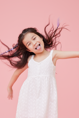 KIDS Percyn Floral Embroidered Dress in White