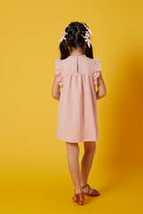 KIDS Paris Embroidery Babydoll Dress in Pink