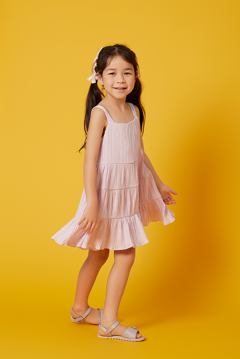 KIDS Vivalyn Textured Tiered Dress in Lavender