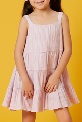 KIDS Vivalyn Textured Tiered Dress in Lavender