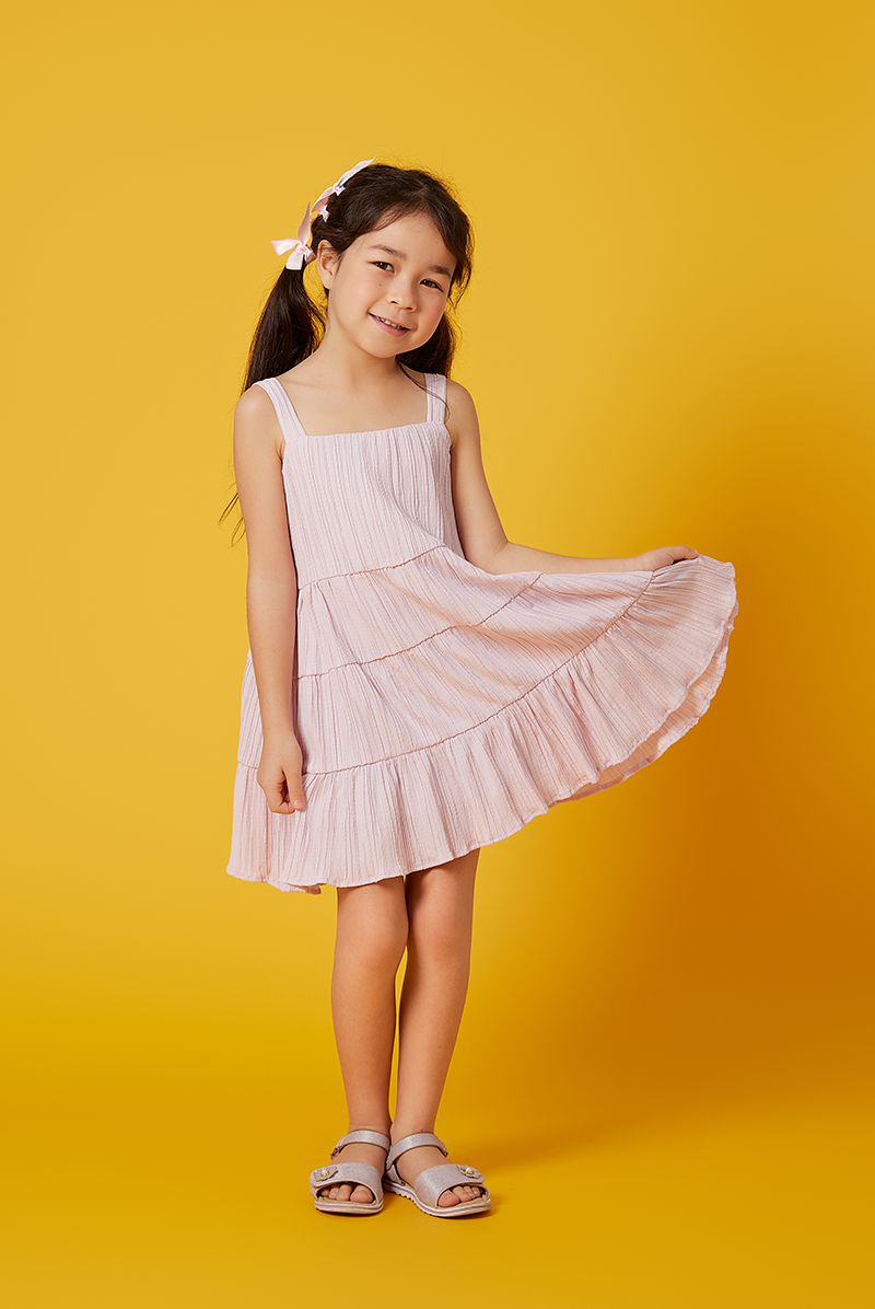 KIDS Vivalyn Textured Tiered Dress in Lavender