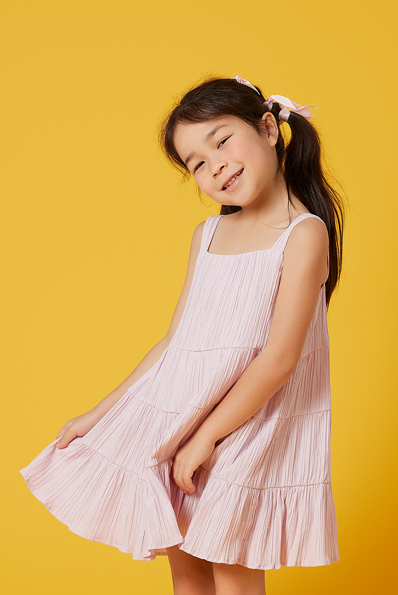 KIDS Vivalyn Textured Tiered Dress in Lavender