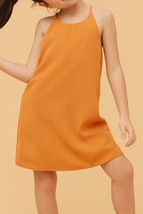 KIDS Gloria Halter Neck Dress in Orange
