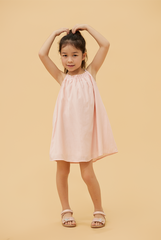 KIDS Leah Textured Dress in Blush