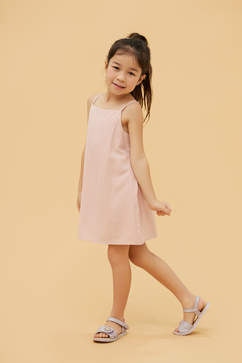 KIDS Regina Scoop Back Dress in Blush