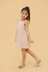 KIDS Regina Scoop Back Dress in Blush