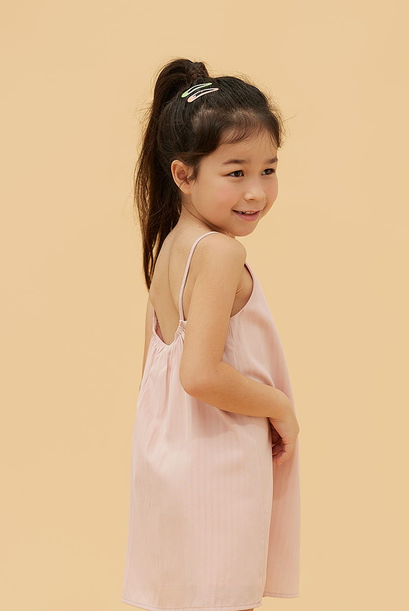 KIDS Regina Scoop Back Dress in Blush