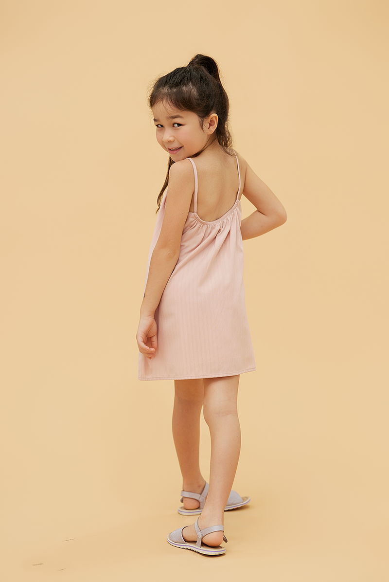 KIDS Regina Scoop Back Dress in Blush