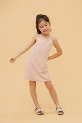 KIDS Regina Scoop Back Dress in Blush